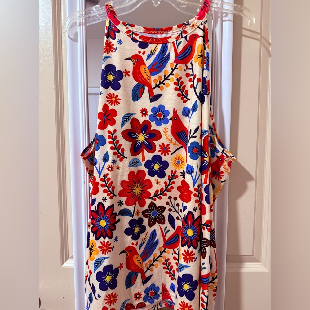 3x/4x colorful boat neck tank